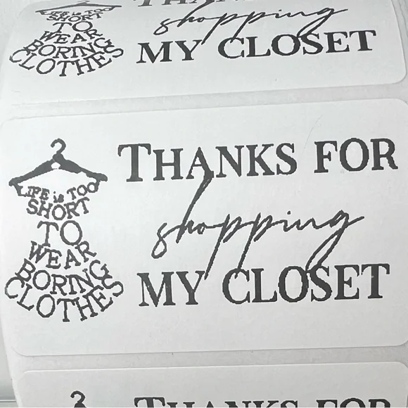 100 Thank You for shopping my closet 2in roll | Packaging Supplies | NWT - Picture 14 of 14